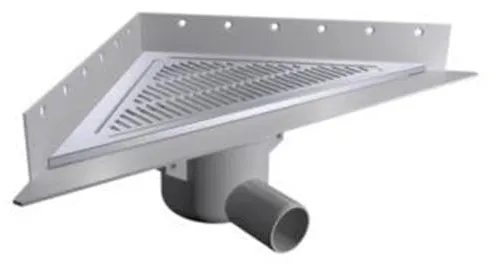 Purus Corner golvavloppsset Ø50 mm horisontell med