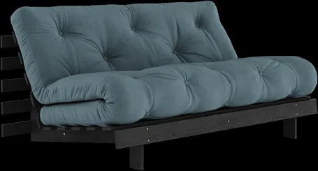 Karup Design Roots Bäddsoffa med Roots Madrass 160x200 Petroleum/Svartlackerad
