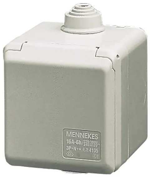 Mennekes CEE utomhusuttag 3-poligt 16A 230V IP44 6H 4102